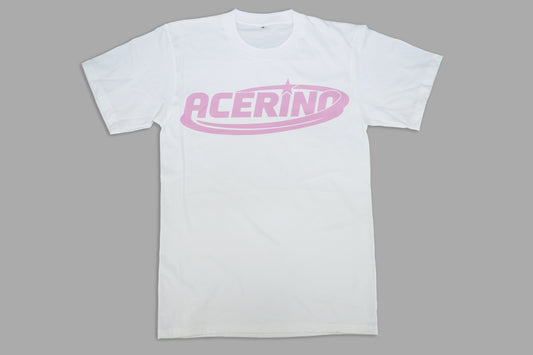 “ACERINO” White/Pink Print T-Shirt