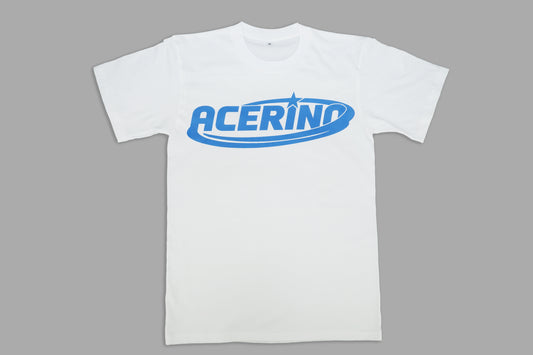 “ACERINO” White/Blue Print T-Shirt